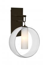  1WP-PLATOCL-BR - Besa, Plato Wall Pendant, Clear/Opal, Bronze Finish, 1x60W Medium Base