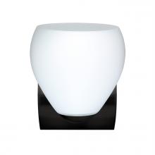 Besa Lighting 1WZ-412207-BK - Besa, Bolla Mini Sconce, Opal Matte, Black Finish, 1x60W E26 Base