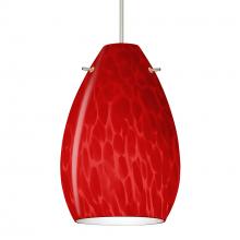  1XC-1713RC-SN - Besa, Pera 6 Cord Pendant, Red Cloud, Satin Nickel Finish, 1x50W MAX GY6.35 Base