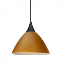  1XC-1743OK-BK - Besa Pendant Domi, Black Finish, Oak 1x50W MAX GY6.35 Base