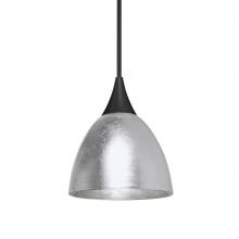  1XC-1758SF-BK - Besa Divi Pendant, Silver Foil, Black Finish, 1x50W MAX GY6.35 Base