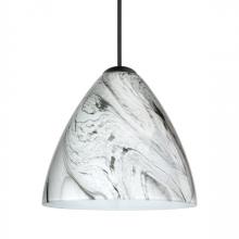  1XC-1779MG-BK - Besa Pendant Mia, Black Finish, Marble Grigio 1x50W MAX GY6.35 Base