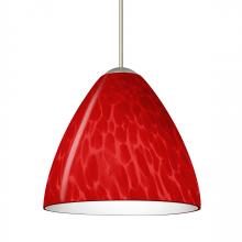 Besa Lighting 1XC-1779RC-LED-SN - Besa, Mia Cord Pendant, Red Cloud, Satin Nickel Finish, 1x5W LED