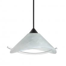  1XC-181304-BK - Besa Pendant Hoppi, Black Finish, Marble/Clear 1x50W MAX GY6.35 Base