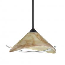  1XC-181305-BK - Besa Pendant Hoppi, Black Finish, Mocha/Clear 1x50W MAX GY6.35 Base