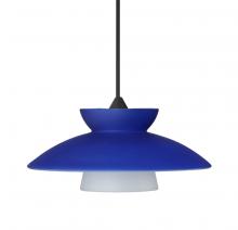  1XC-271823-BK - Besa Pendant Trilo 7, Black Finish, Blue Matte 1x50W MAX GY6.35 Base