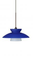  1XC-271823-BR - Besa Pendant Trilo 7 Bronze Blue Matte 1x50W Halogen