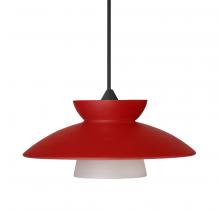  1XC-271831-LED-BK - Besa Pendant Trilo 7, Black Finish, Red Matte 1x5W LED