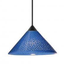  1XC-282484-LED-BK - Besa Pendant Kona, Black Finish, Blue Starpoint 1x5W LED