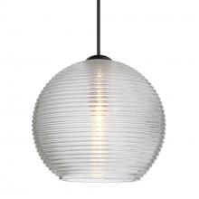  1XC-461500-LED-BK - Besa Pendant Kristall 6, Black Finish, Clear 1x5W LED