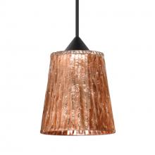  1XC-5125CF-LED-BK - Besa Pendant Nico 4, Black Finish, Stone Copper Foil 1x5W LED