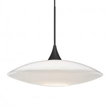  1XC-629406-BK - Besa Pendant Spazio, Black Finish, Opal Glossy 1x50W MAX GY6.35 Base