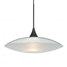  1XC-6294CL-BK - Besa Pendant Spazio, Black Finish, Clear/Frost 1x50W MAX GY6.35 Base