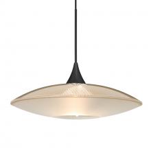  1XC-6294GD-LED-BK - Besa Pendant Spazio, Black Finish, Gold/Frost 1x5W LED