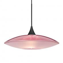  1XC-6294RD-BK - Besa Pendant Spazio, Black Finish, Red/Frost 1x50W MAX GY6.35 Base