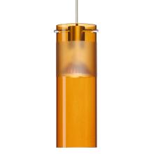  1XC-6527EG-SN - Besa, Scope 7 Cord Pendant, Armagnac/Frost, Satin Nickel Finish, 1x50W MAX GY6.35 Base