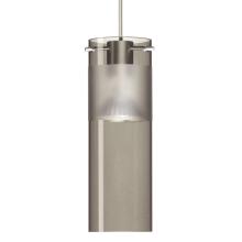  1XC-6527ES-SN - Besa, Scope 7 Cord Pendant, Smoke/Frost, Satin Nickel Finish, 1x50W MAX GY6.35 Base