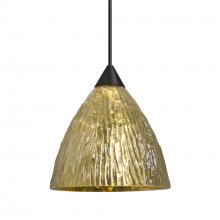  1XC-EVEGS-BK - Besa Eve Pendant, Stone Gold Foil, Black Finish, 1x50W MAX GY6.35 Base