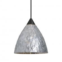  1XC-EVESS-BK - Besa Eve Pendant, Stone Silver Foil, Black Finish, 1x50W MAX GY6.35 Base