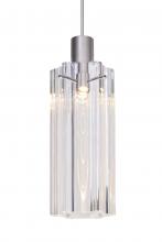 Besa Lighting 1XC-ICE7CL-LED-SN - Besa Ice 7 Pendant, Clear Glass, Black Finish, 1x3W LED