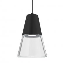  1XC-TIMO6BC-LED-BK - Besa Timo 6 Pendant,Clear/Black, Black Finish, 1x9W LED