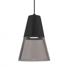  1XC-TIMO6BS-LED-BK - Besa Timo 6 Pendant,Smoke/Black, Black Finish, 1x9W LED