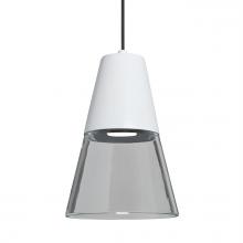  1XC-TIMO6WC-LED-BK - Besa Timo 6 Pendant,Clear/White, Black Finish, 1x9W LED