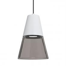  1XC-TIMO6WS-LED-BK - Besa Timo 6 Pendant,Smoke/White, Black Finish, 1x9W LED