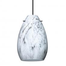  1XT-1713MG-BK - Besa Pendant Pera 6, Black Finish, Marble Grigio 1x50W MAX GY6.35 Base