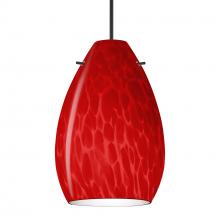  1XT-1713RC-BK - Besa, Pera 6 Cord Pendant, Red Cloud, Black Finish, 1x50W MAX GY6.35 Base