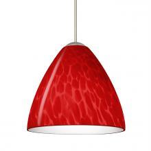  1XT-1779RC-LED-SN - Besa, Mia Cord Pendant, Red Cloud, Satin Nickel Finish, 1x5W LED