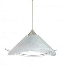 Besa Lighting 1XT-181304-LED-SN - Besa Pendant Hoppi Satin Nickel Marble/Clear 1x3W LED