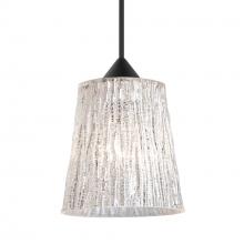  1XT-5125GL-BK - Besa Pendant Nico 4, Black Finish, Stone Glitter 1x35W MAX GY6.35 Base