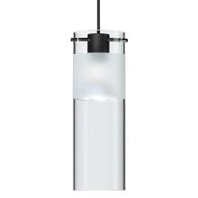  1XT-6527EC-LED-BK - Besa Pendant Scope 7, Black Finish, Clear/Frost 1x5W LED