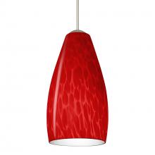  1XT-7198RC-SN - Besa, Karli Cord Pendant, Red Cloud, Satin Nickel Finish, 1x50W MAX GY6.35 Base