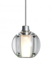  1XT-BOCA5CL-LED-SN - Besa, Boca 5 Cord Pendant, Clear, Satin Nickel Finish, 1x3W LED