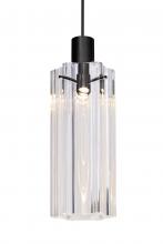  1XT-ICE7CL-BK - Besa Ice 7 Pendant, Clear Glass, Black Finish, 1x35W MAX GY6.35 Base