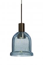  1XT-KIBABL-LED-BR - Besa, Kiba Cord Pendant, Blue Bubble, Bronze Finish, 1x3W LED