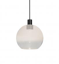  1XT-NEWTON6WC-LED-BK - Besa Newton 6 Pendant, Milky White/Clear, Black Finish, 1x3W LED