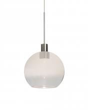 Besa Lighting 1XT-NEWTON6WC-LED-SN - Besa, Newton 6 Cord Pendant, Milky White/Clear, Satin Nickel Finish, 1x3W LED