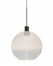 Besa Lighting 1XT-NEWTON8WC-LED-BR - Besa, Newton 8 Cord Pendant, Milky White/Clear, Bronze Finish, 1x3W LED