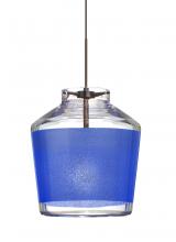  1XT-PIC6BL-BR - Besa Pendant Pica 6 Bronze Blue Sand 1x50W Halogen