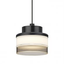  1XT-PIVOTSM-LED-BK - Besa Pivot Pendant, Opal Glossy/Smoke, Black Finish, 1x3W LED