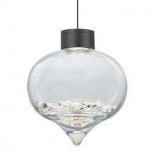  1XT-TERRACL-LED-BK - Besa Terra Pendant, Clear Crystals, Black Finish, 1x3W LED