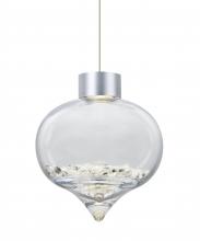 Besa Lighting 1XT-TERRACL-LED-SN-L - Besa Terra Cord Pendant, Clear Crystals, Satin Nickel Finish, 1x3W LED, 15Ft. Cord