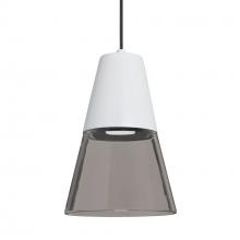  1XT-TIMO6WS-LED-BK - Besa Timo 6 Pendant,Smoke/White, Black Finish, 1x9W LED