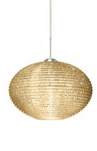  1JC-4913GD-SN - Besa Pendant Pape 12 Satin Nickel Gold Glitter 1x75W Medium Base