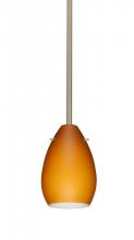 Besa Lighting 1TT-171380-HAL-SN - Besa Pera 6 Stem Pendant Satin Nickel Amber Matte 1x40W Halogen