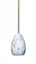 Besa Lighting 1TT-1713MG-HAL-SN - Besa Pera 6 Stem Pendant Satin Nickel Marble Grigio 1x40W Halogen