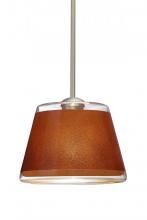 Besa Lighting 1TT-PIC9TN-SN - Besa Stem Pendant Pica 9 Satin Nickel Tan Sand 1x75W A19